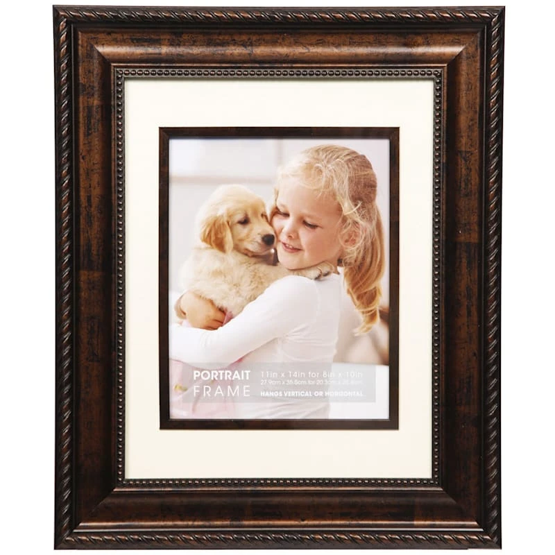 11x14 Matted To 8x10 Portrait Wall Frame, Bronze Ornate 1 11x14 Matted To 8x10 Portrait Wall Frame, Bronze Ornate