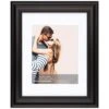 11x14 Matted To 8x10 Ridged Beaded Profile Wall Frame, Black