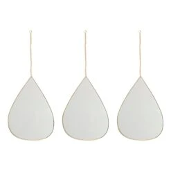 11X8 Teardrop Mirror 3Pc Set W/Chain Hanger