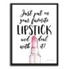 12X16 Framed Favorite Lipstick Canvas Wall Art