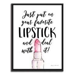 12X16 Framed Favorite Lipstick Canvas Wall Art