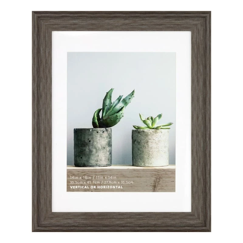 14x18 Matted To 11x14 Scoop Profile With White Mat Wall Frame, Dark Grey 1 14x18 Matted To 11x14 Scoop Profile With White Mat Wall Frame, Dark Grey