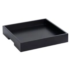 19IN BLACK SQUARE Wood Tray