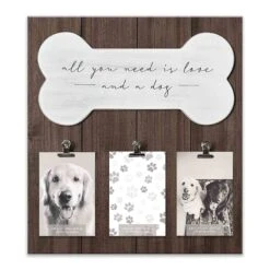 3-Clip Gray All You Need Is Love & A Dog Collage, 15.5x 17.2 -Home Decor Store 3 clip gray all you need is love a dog collage 15.5x 17.2 2