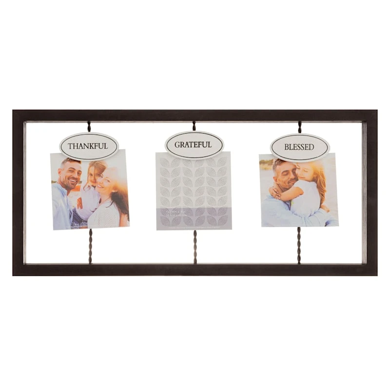 3-Opening Photo Collage With Thankful, Grateful, Blessed Photo Clip, 4" 1 3-Opening Photo Collage With Thankful, Grateful, Blessed Photo Clip, 4"