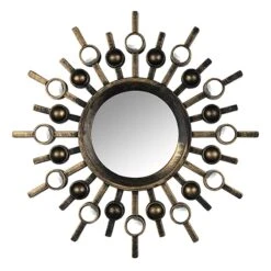 3-Piece Brown Wall Mirror Set, 10" -Home Decor Store 3 piece brown wall mirror set 10 2