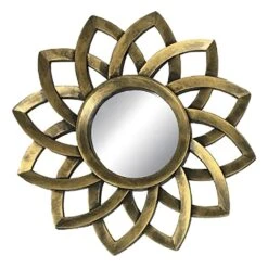 3-Piece Gold Accent Wall Mirror Set -Home Decor Store 3 piece gold accent wall mirror set 4