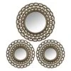 3-Piece Gold Chain Framed Round Wall Mirror Set, 15"