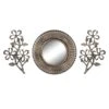 3-Piece Gold Framed Floral Accent Wall Mirror Set, 10"