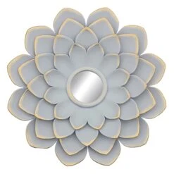 3-Piece Grey Floral Accent Wall Mirror Set -Home Decor Store 3 piece grey floral accent wall mirror set 3