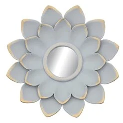 3-Piece Grey Floral Accent Wall Mirror Set -Home Decor Store 3 piece grey floral accent wall mirror set 4