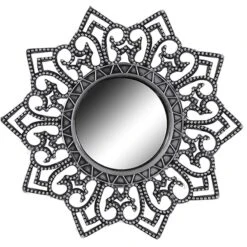 3-Piece Ornate Decorative Wall Mirror Set, 10" -Home Decor Store 3 piece ornate decorative wall mirror set 10 5
