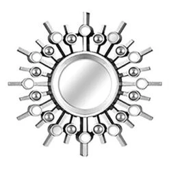 3-Piece Ornate Silver Wall Mirror Set, 10" -Home Decor Store 3 piece ornate silver wall mirror set 10 3