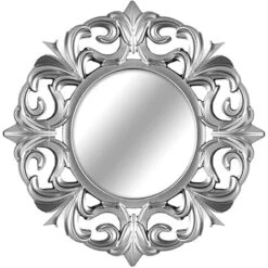 3-Piece Ornate Silver Wall Mirror Set, 10" -Home Decor Store 3 piece ornate silver wall mirror set 10 4