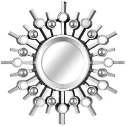 3-Piece Ornate Silver Wall Mirror Set, 10" -Home Decor Store 3 piece ornate silver wall mirror set 10 6