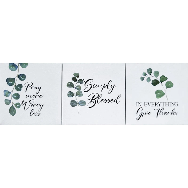 3-Piece Religious Canvas Wall Art Set, 6" 1 3-Piece Religious Canvas Wall Art Set, 6"