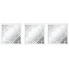 3-Piece White Peony Wall Mirror Set, 10"