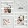 4-Opening Whitewash Dimensional Collage With Two 5x7 Photo Clips
