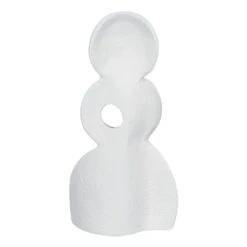 8IN WHITE METAL DECOR