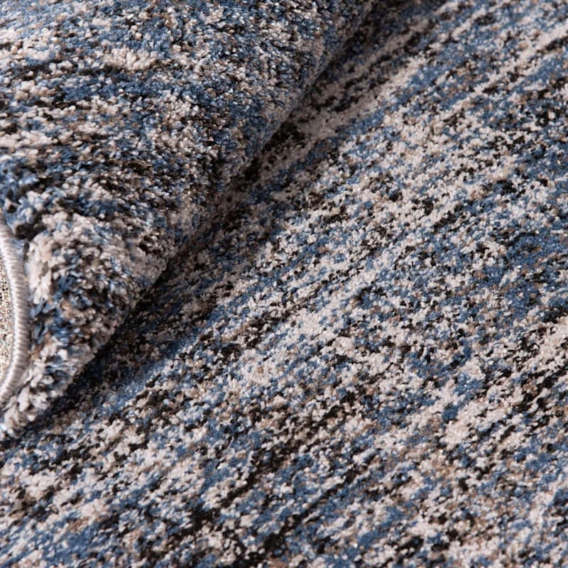 (A410) Hachure Blue Woven Area Rug, 5x7 5 (A410) Hachure Blue Woven Area Rug, 5x7 - Image 5