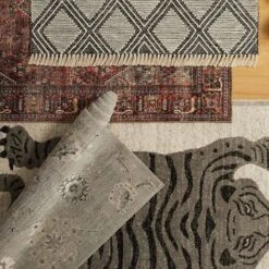 (A504) Found & Fable Fairfield Grey Floral Woven Area Rug, 5x7 -Home Decor Store a504 found fable fairfield grey floral woven area rug 5x7 3