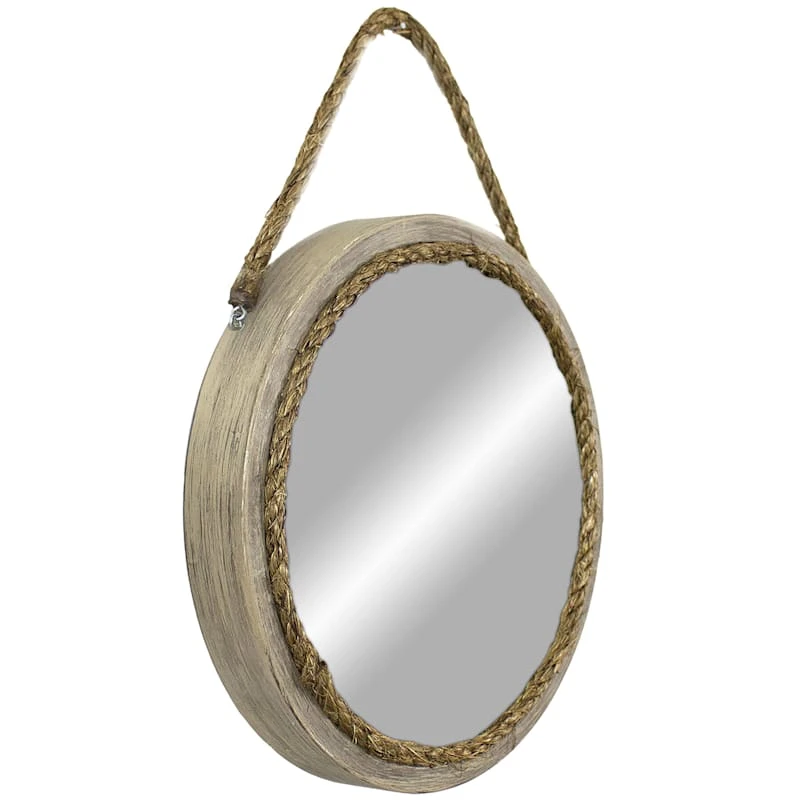 Accent Round Hanging Wall Mirror, 12x21 1 Accent Round Hanging Wall Mirror, 12x21