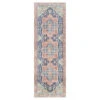 Amelie Coral & Blue Washable Runner, 2x8