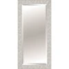 Antique White Floral Wood Framed Wall Mirror, 30x54