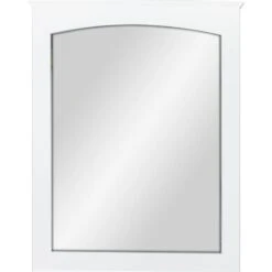 Arched White Wood Framed Wall Mirror, 24x30