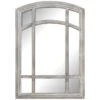 Arched Wood Window Pane Wall Mirror, 28x39