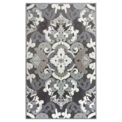 Arrington Grey & White Medallion High-Low Accent Rug, 3x5