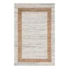 (B312) Henning Hand Woven Cotton & Jute Ivory Chindi Area Rug, 5x7