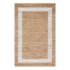 (B312) Henning Hand Woven Cotton & Jute Ivory Chindi Area Rug, 5x7 -Home Decor Store b312 henning hand woven cotton jute ivory chindi area rug 5x7 3