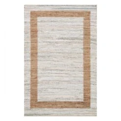 (B312) Henning Hand Woven Cotton & Jute Ivory Chindi Area Rug, 8x10