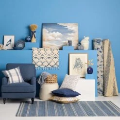 (B497) Honeybloom Hazel Natural & Navy Striped Hand Woven Jute Area Rug, 5x7 -Home Decor Store b497 honeybloom hazel natural navy striped hand woven jute area rug 5x7 3