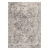 (B548) Providence Villa Dark Grey & Cream Distressed Look Area Rug, 5x8