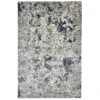(B551) Ivory & Grey Vintage Floral Design Area Rug, 5x7
