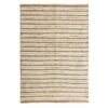 (B596) Honeybloom Jute Ivory Cotton Striped Area Rug, 7x9
