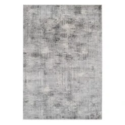 (B656) Mixed Gray Abstract Soft High-Low Design Runner, 2x7