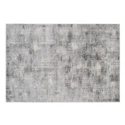 (B656) Mixed Grey Abstract Soft High-Low Design Accent Rug, 2x4
