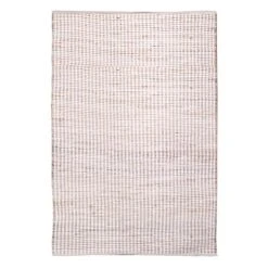 (B678) Jute Ivory Cotton Area Rug, 5x7
