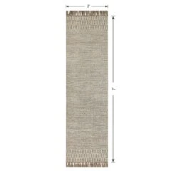 (B685) Tracey Boyd Natural Dunne Fringe Runner, 2x7 -Home Decor Store b685 tracey boyd natural dunne fringe runner 2x7 5