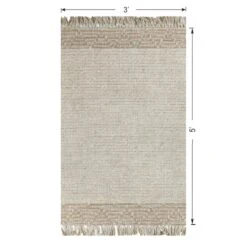(B693) Found & Fable Kent Ivory Jute Accent Rug, 3x5 -Home Decor Store b693 found fable kent ivory jute accent rug 3x5 5