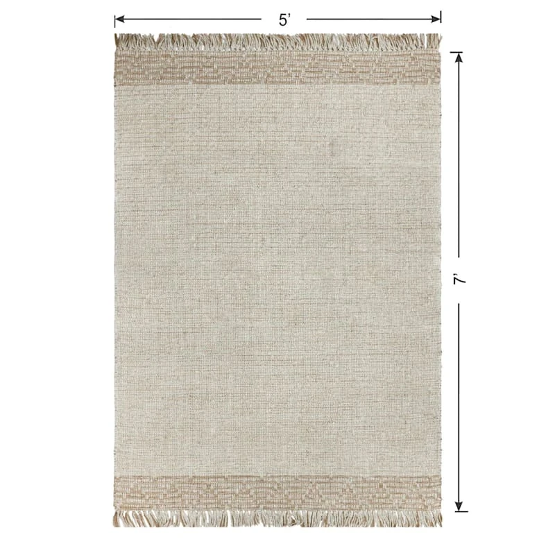 (B693) Found & Fable Kent Ivory Jute Area Rug, 5x7 7 (B693) Found & Fable Kent Ivory Jute Area Rug, 5x7 - Image 7