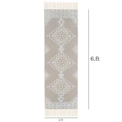 (B710) Found & Fable Goa Tan Medallion Runner, 2x6 -Home Decor Store b710 found fable goa tan medallion runner 2x6 4