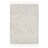 (B719) Elsa Cream Flatweave Fringe Area Rug, 5x7