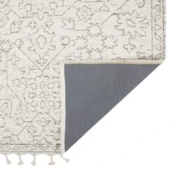 (B719) Elsa Cream Flatweave Fringe Area Rug, 5x7 -Home Decor Store b719 elsa cream flatweave fringe area rug 5x7 3