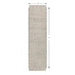 (B724) Ty Pennington Topher Neutral Flatweave Runner, 2x7 -Home Decor Store b724 ty pennington topher neutral flatweave runner 2x7 5