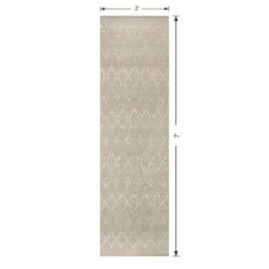 (B726) Honeybloom Denali Neutral Flatweave Runner, 2x7 -Home Decor Store b726 honeybloom denali neutral flatweave runner 2x7 5