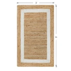 (B728) Kinsey Natural Border Accent Rug, 3x5 10 (B728) Kinsey Natural Border Accent Rug, 3x5 -Home Decor Store b728 kinsey natural border accent rug 3x5 5